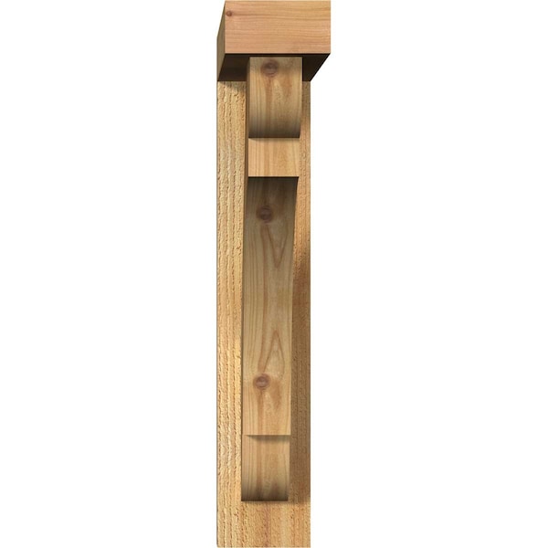 Olympic Block Rough Sawn Bracket W/ Offset Brace, Western Red Cedar, 4W X 18D X 22H